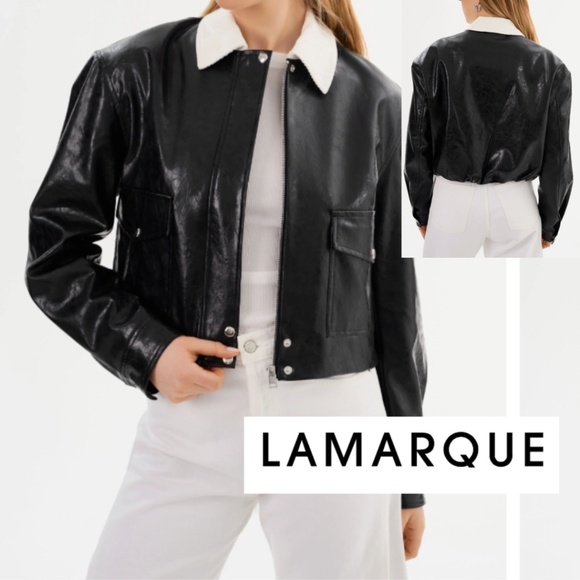 LAMARQUE  Braylin black faux leather jacket, XL  PG1479 - Picture 1 of 9